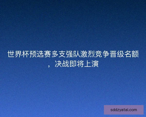 世界杯预选赛多支强队激烈竞争晋级名额,决战即将上演 世界杯预选赛多支强队激烈竞争晋级名额,决战即将上演